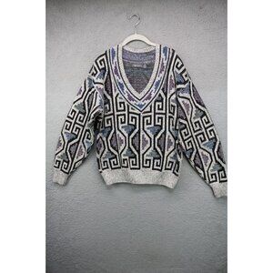 J T Beckett Vtg. Men's V-Neck Pullover Sweater-Size Medium-Thick